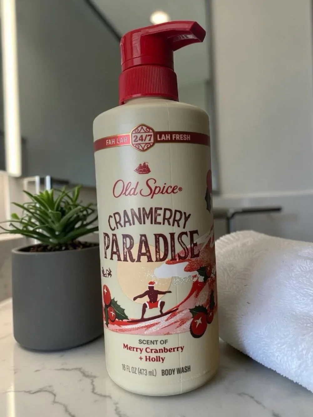 Old Spice Cranberry Paradise Body Wash Merry Cranberry Holly 16oz Pump Lot of 2